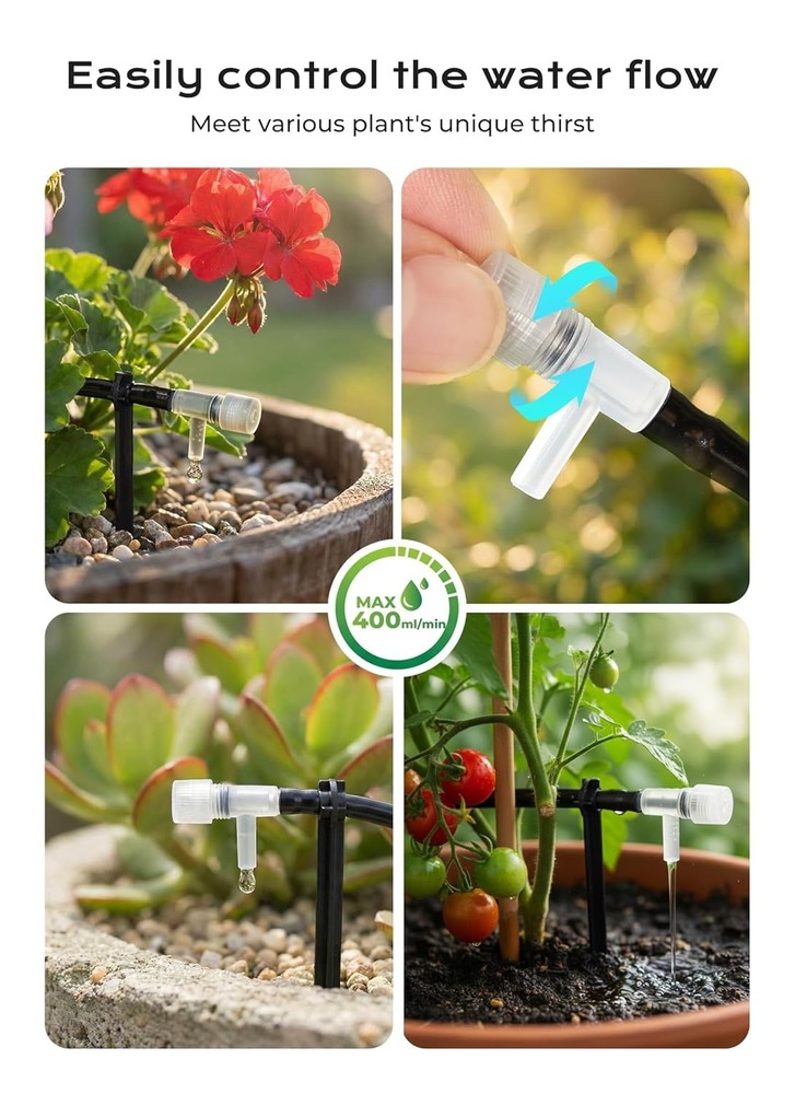 Complete Solar Garden Watering Kit – 49FT Adjustable Drip Irrigation System