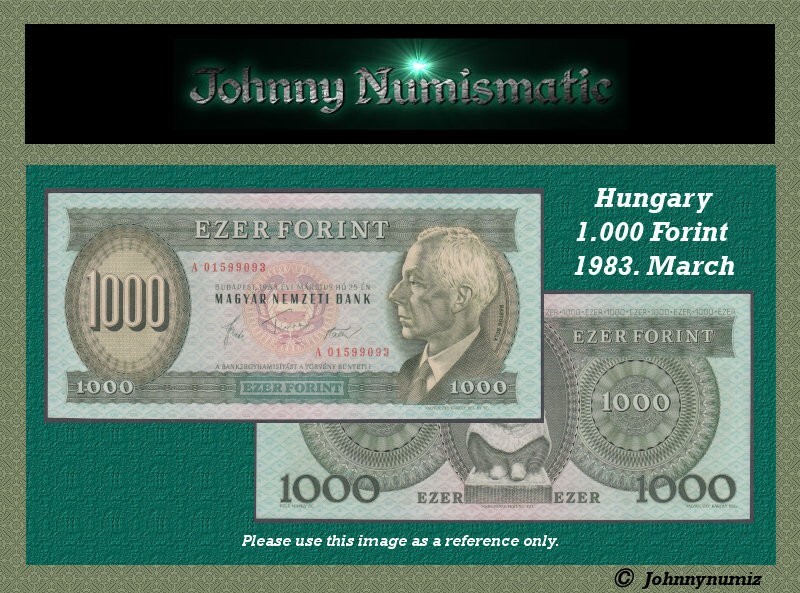 Hungary 1000 Forint 1983 (March) UNC consecutive