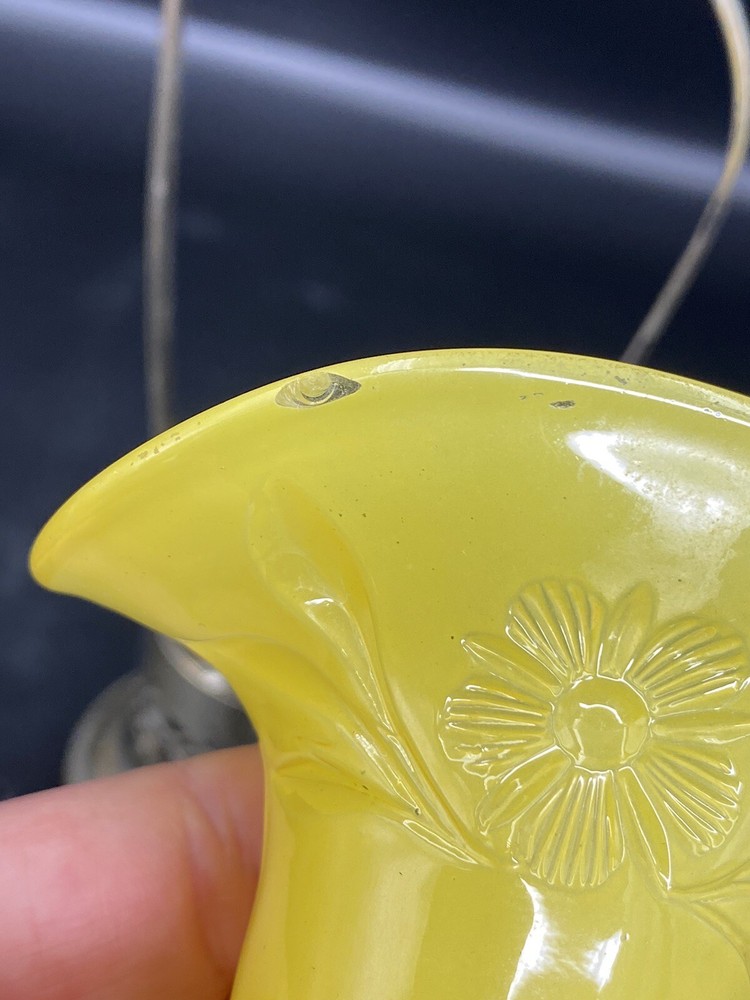 E & JB VICTORIAN SILVER PLATE TOOTHPICK HOLDER WITH YELLOW GLASS INSERT
