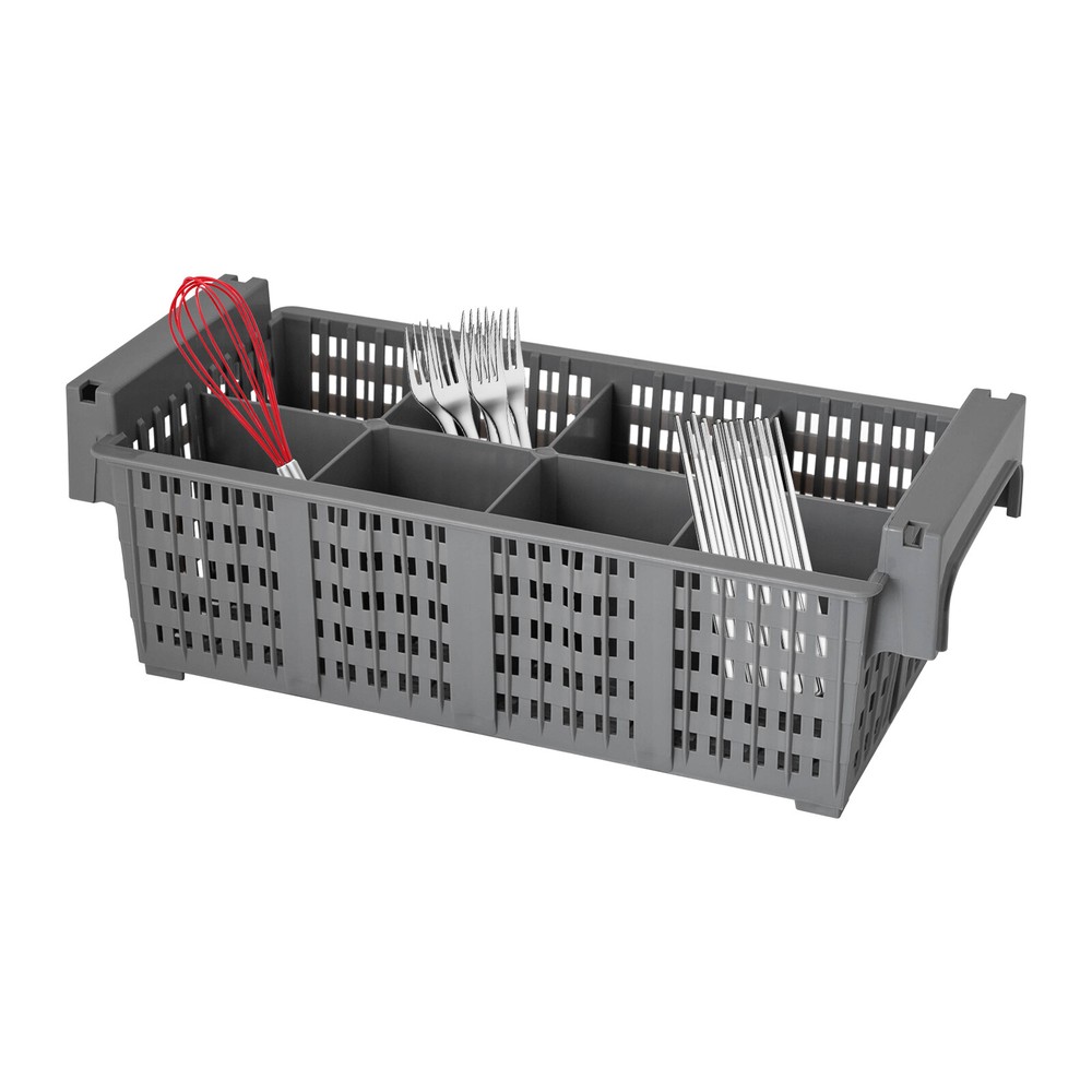 2pcs Flatware Set in PP Buffet 8 Compartments Flatware Drying Container