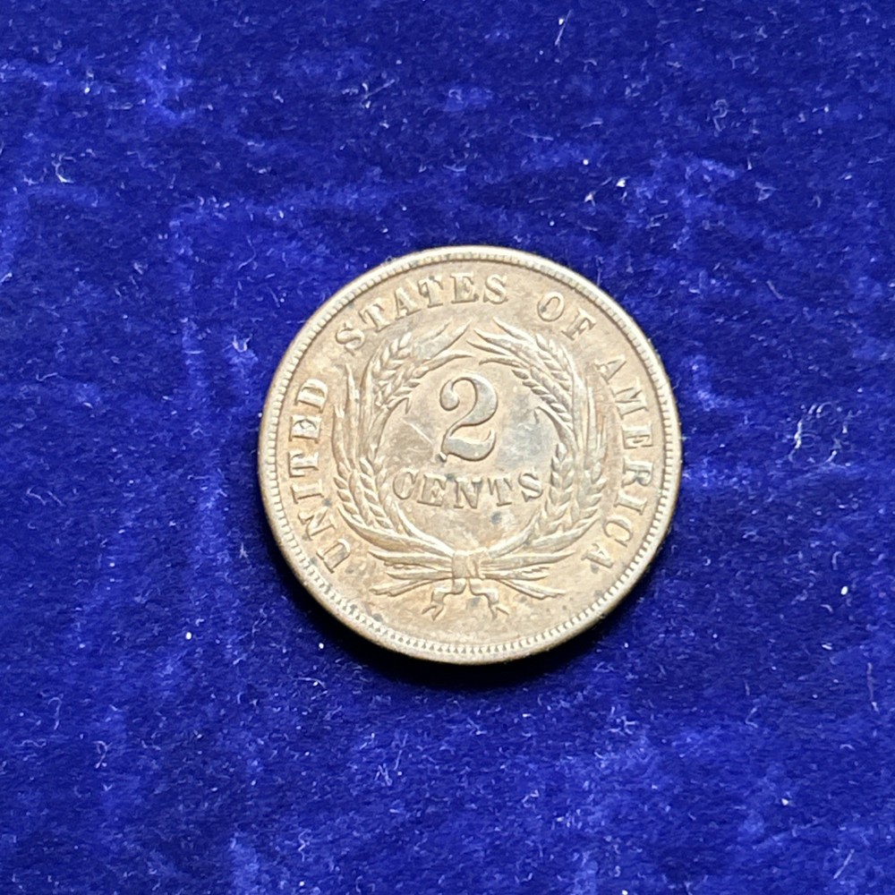 1864 Two Cent Piece AU ZM