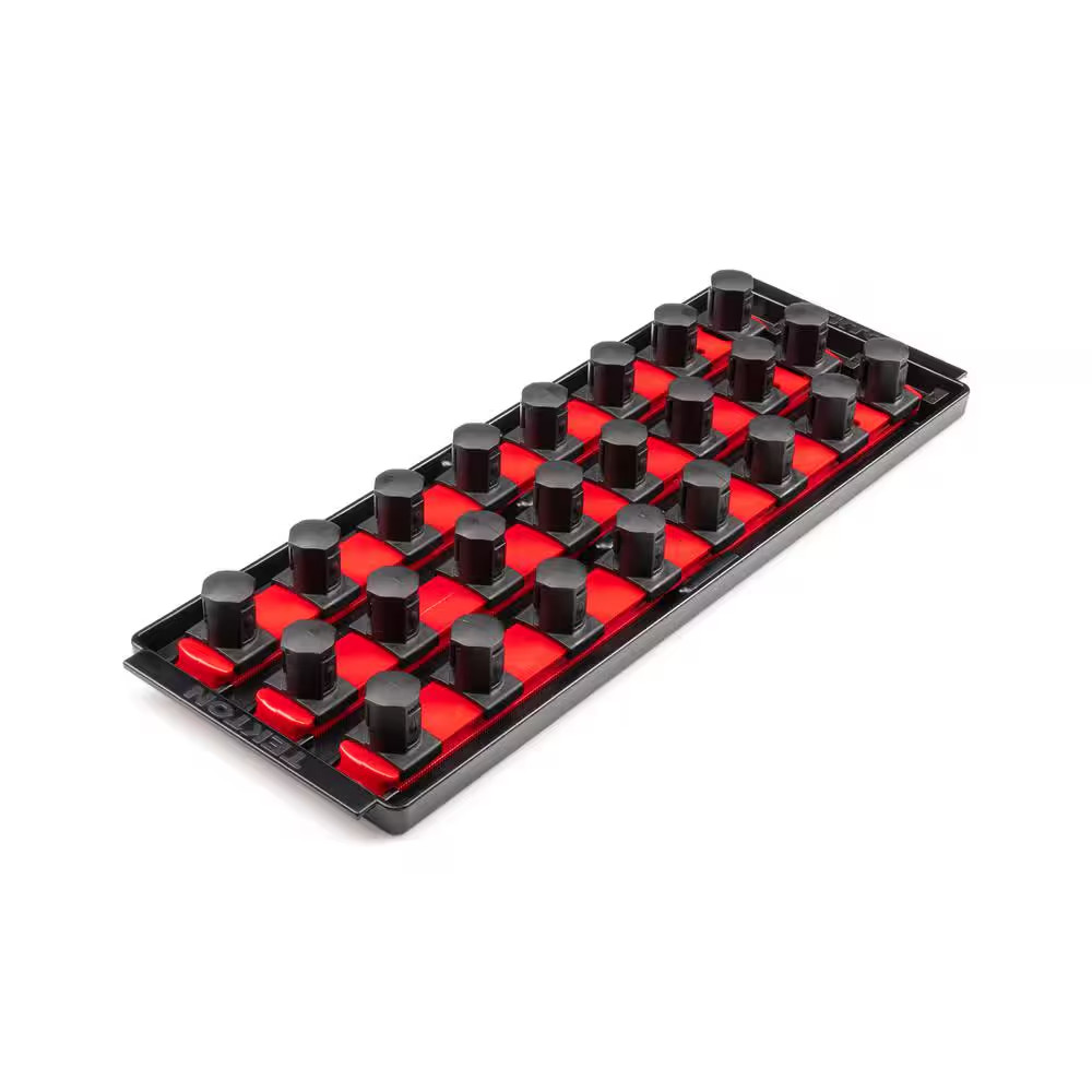 3/4 In. Drive 3-Rail Socket Organizer Set, Red (24-Tool)