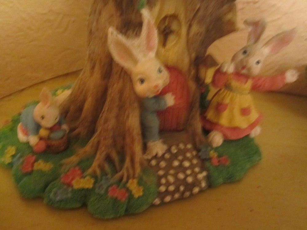 2 Vtg Jaimy Design Jubilee "Easter Bunny Tree & Wall Hanging Tree 13" Tall