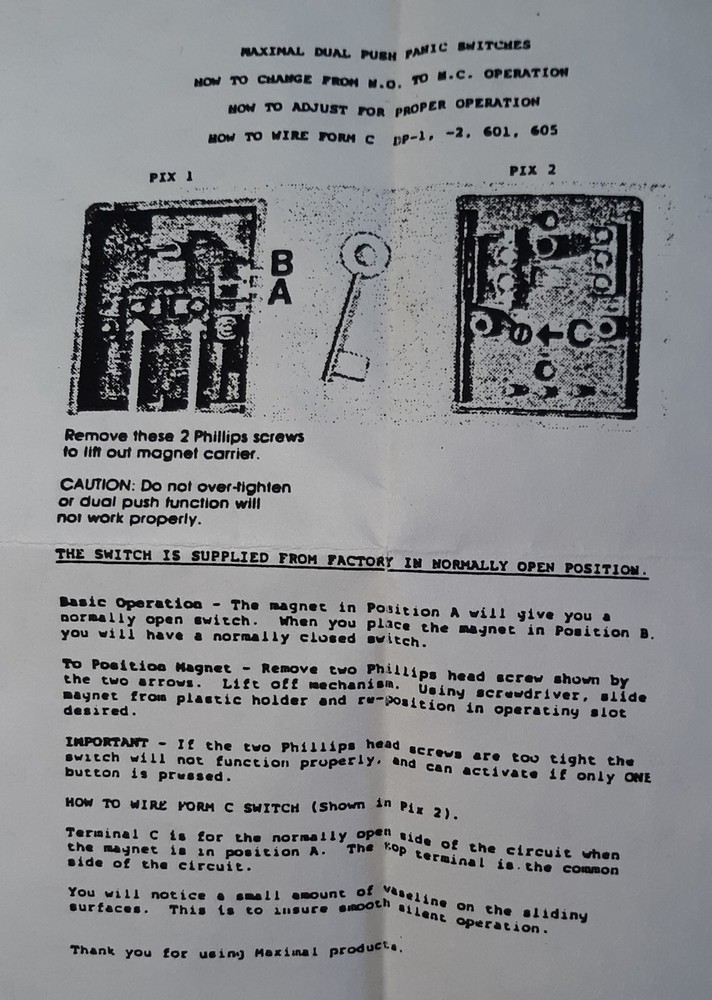 CQR DP-1 White Double Push PA Button - Panic Attack Button