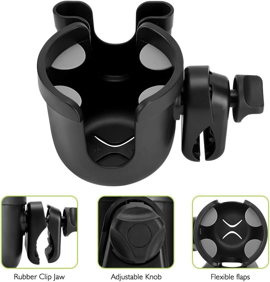 Compact Stroller Cup Holder with Phone Support - Versatile and Lightweight