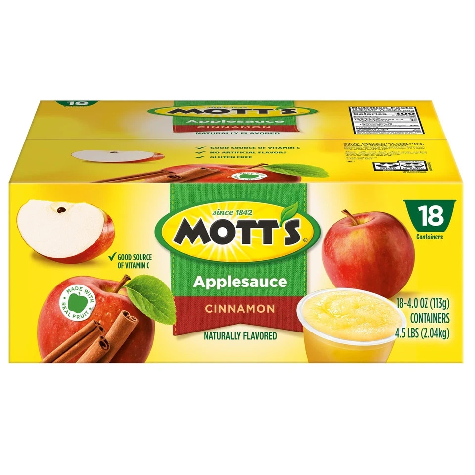 Mott's Applesauce, 4 Ounce Cups, 18 Count