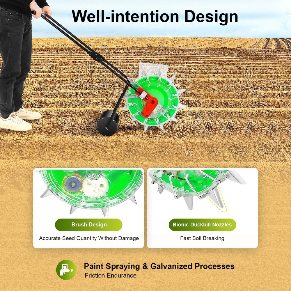 Hand Push Roller Seeder Manual Seeding Machine Soy Corn Carousel Seed Planter