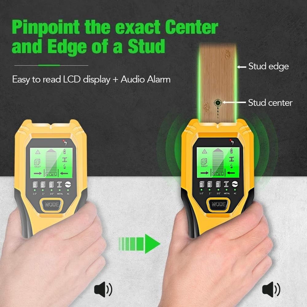 Stud Finder Wall Scanner 5 in 1 Multifunctional Upgraded Smart Yellow