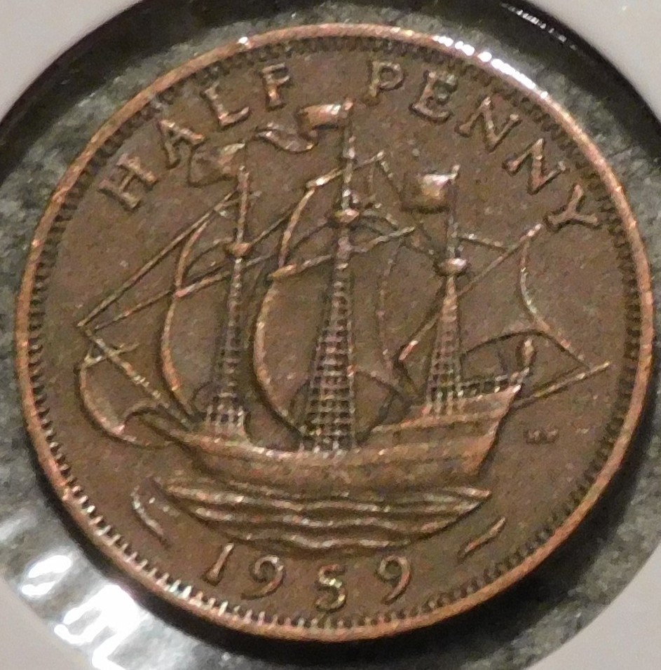 British Half Penny - 1959 - Queen Elizabeth II