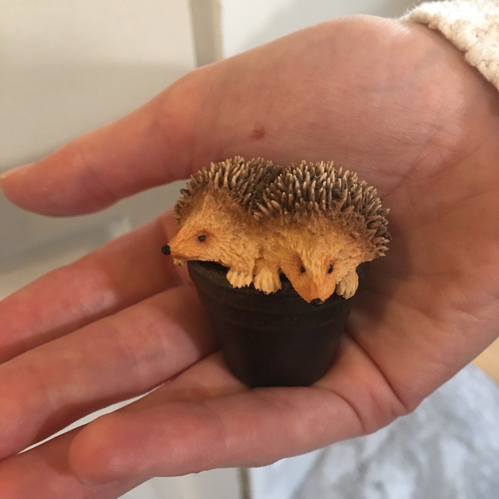 Bowbrook Studios Hedgehogs in Bucket Made in England Miniature