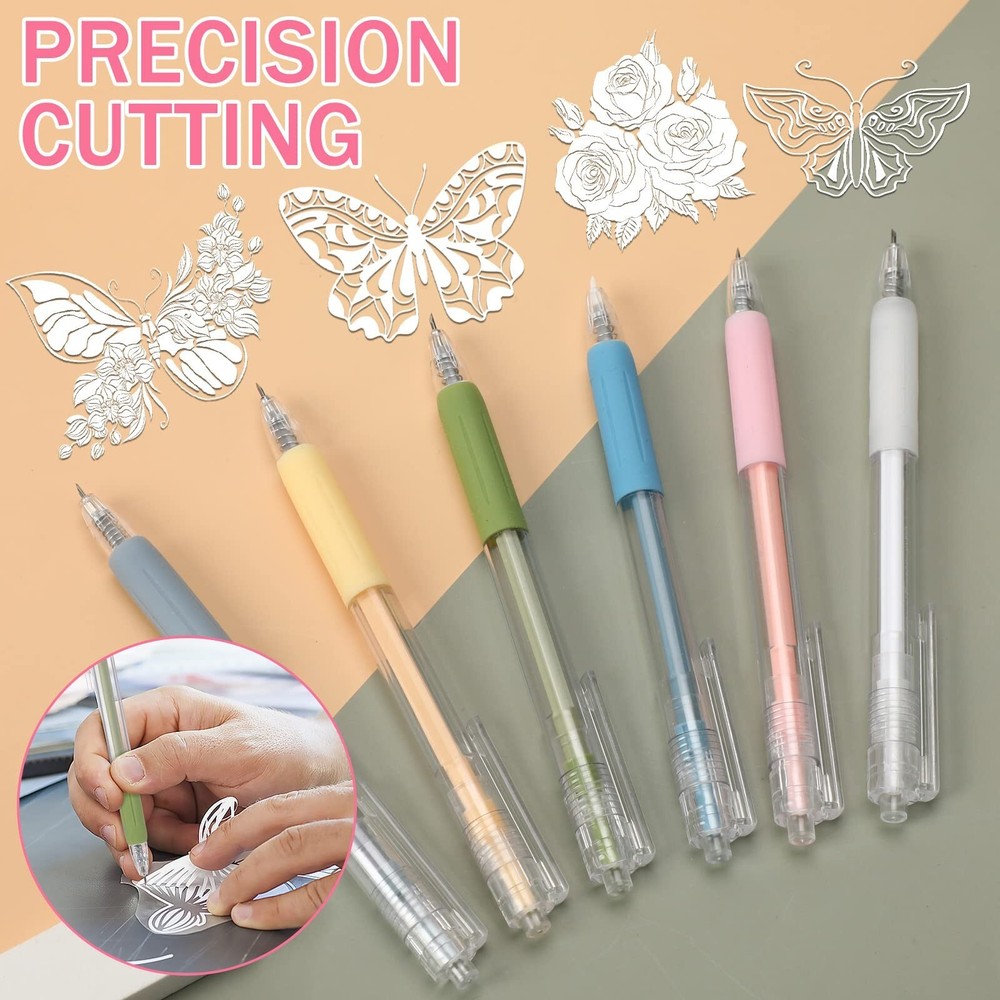 SEPGLITTER Craft Cutting Tools, 25 Pcs Pen Cutter Tools with Mini Sharpener U...