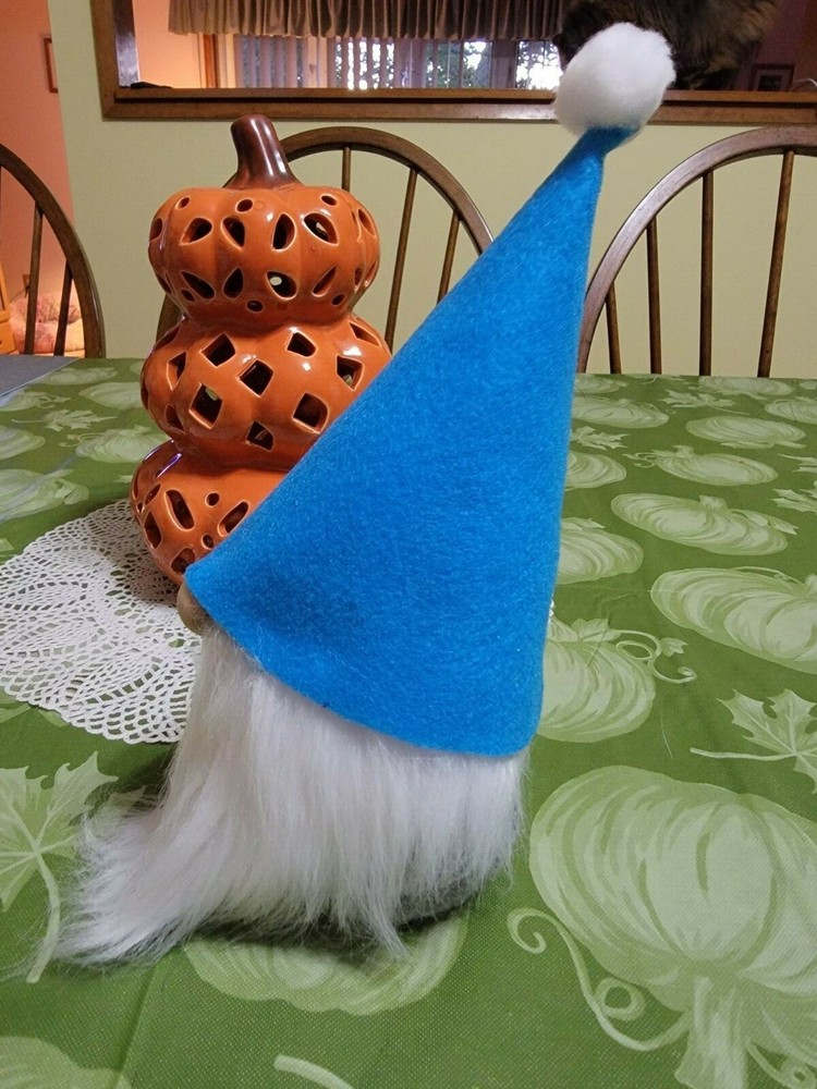 Handmade Gnome with light blue hat and white beard