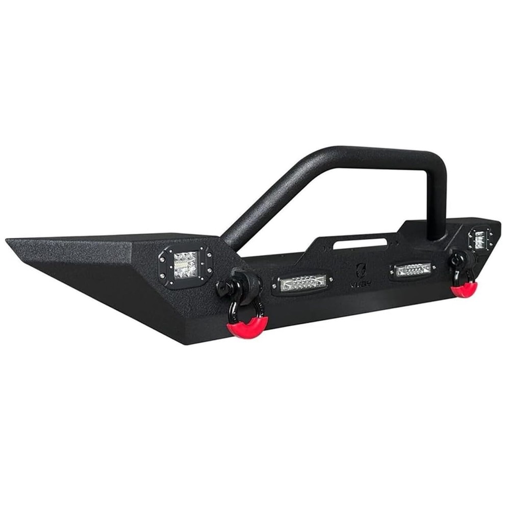 Front Bumper for Wrangler Gladiator Winch Plate 4 Lights D-Rings
