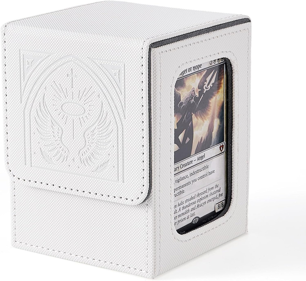 MTG Deck Box with Commander Display, Angel Card Deck Case Fits 120 Single Sleeve