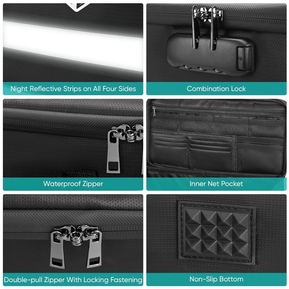 Fireproof Document Box with Lock, Portable Fireproof Document Bag Waterproof ...