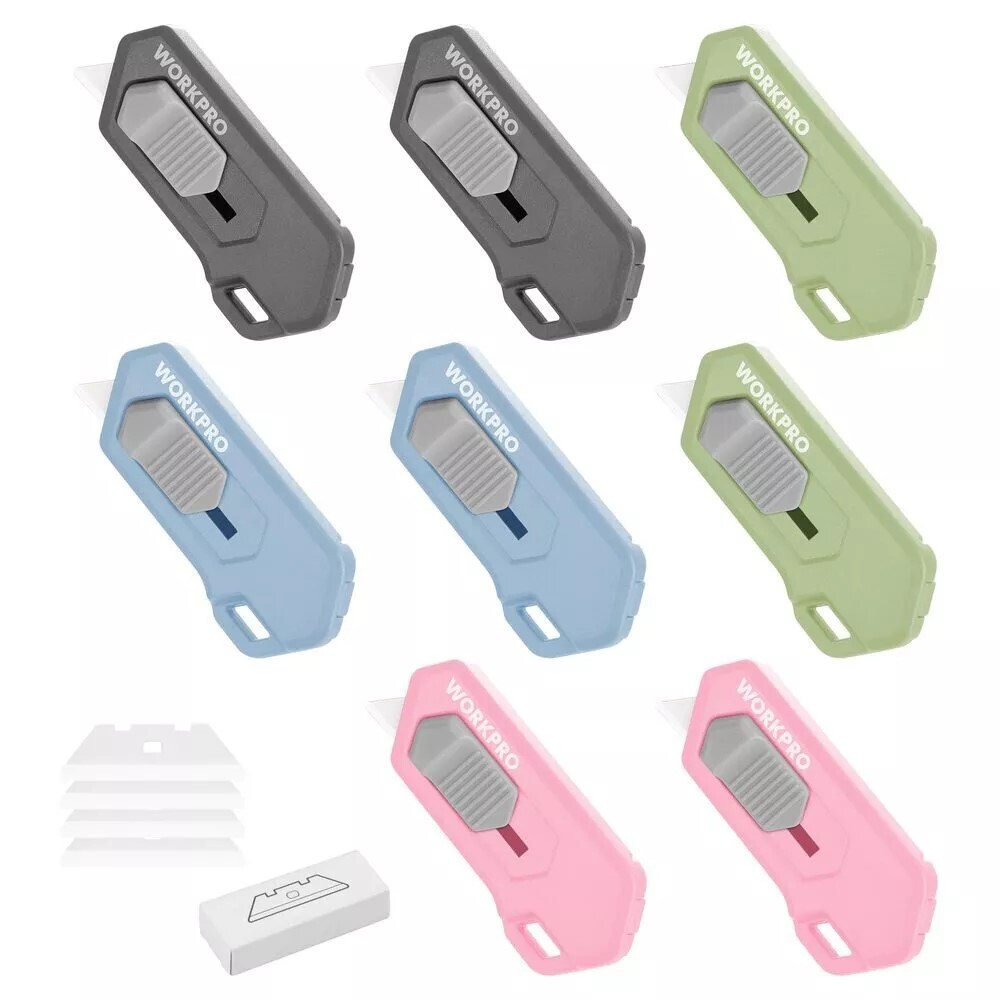 WORKPRO Safe Ceramic Box Cutter 2PC/3PC/8PC Small with Extra Blades Quick Change