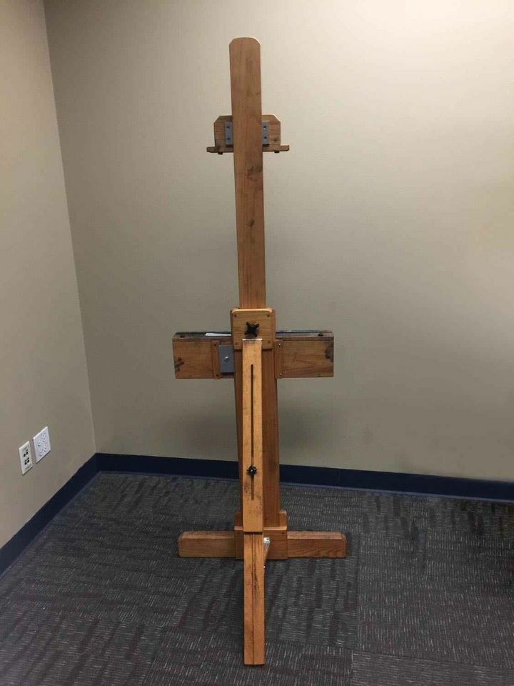 Solid oak VINTAGE ARTIST PAINTER'S EASEL PROFESSIONAL QUALITY ADJUSTABLE 80"