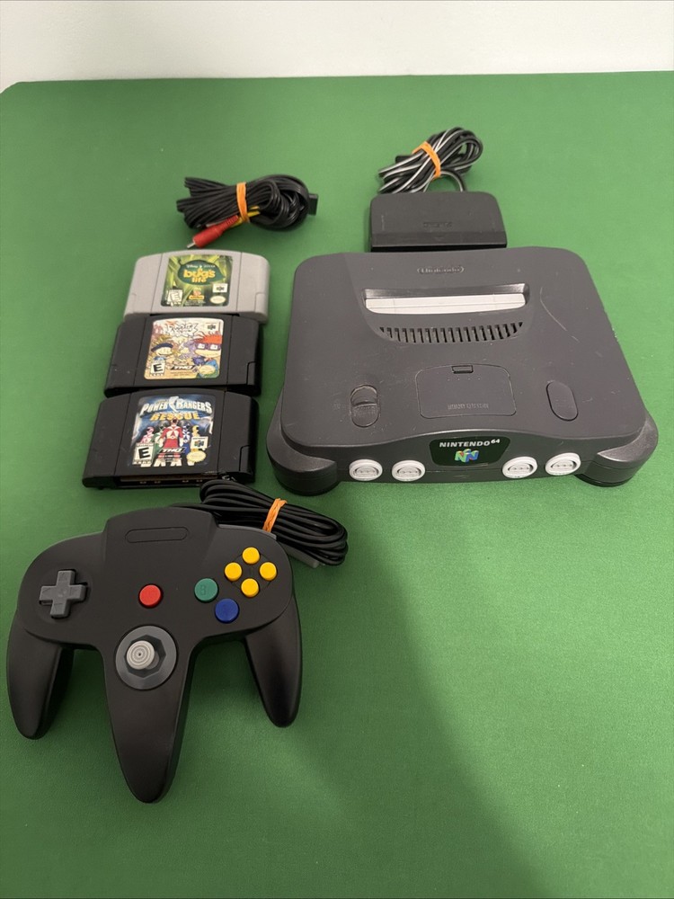 Nintendo N64 Console Bundle W/3 Games, 1 Controller All Cords Tested Working