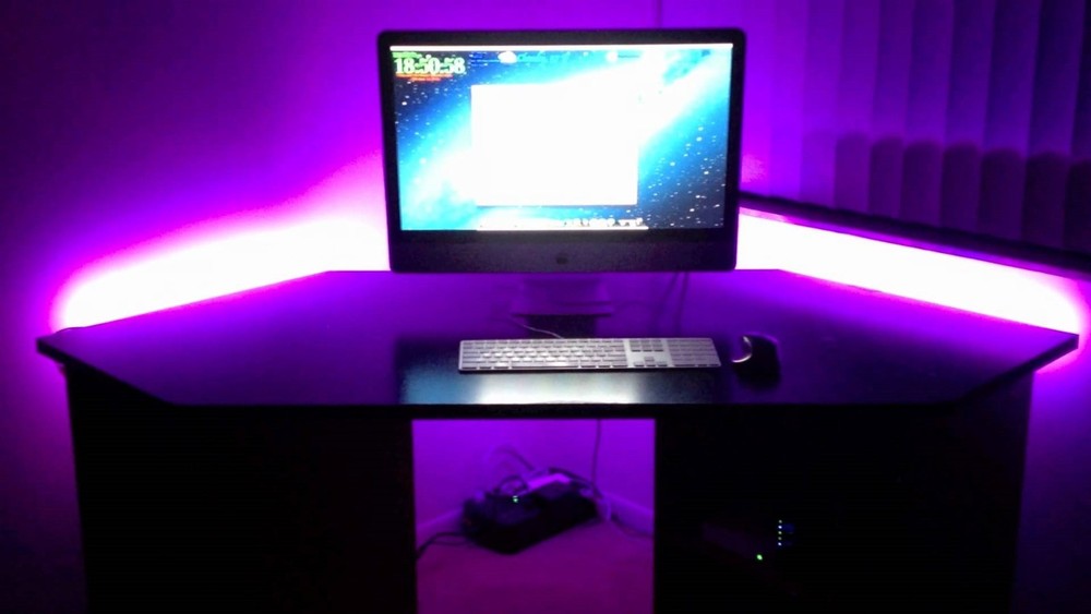 Gaming Computer Desk LED Lights - Office / Home Accent Lighting Remote Control X