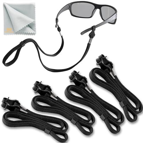 Eyeglasses String Holder Straps Cord - 4 Premium Eyeglass Chains for Men Black