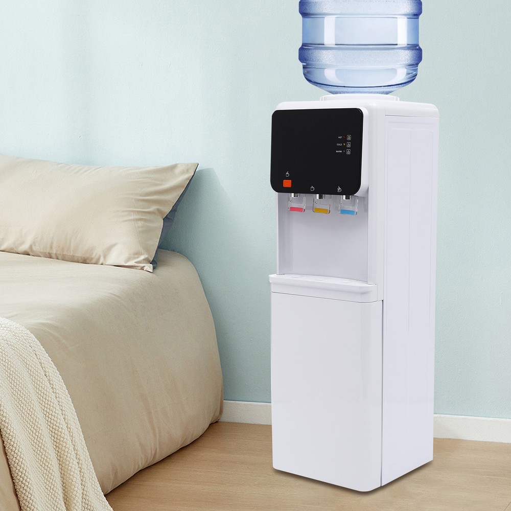 4.16 Gal Hot&Cold Water Cooler Dispenser Freestand Top Loading w/Storage Cabinet