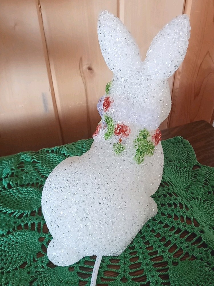 Easter Spring Bunny Rabbit Melted Plastic Ele Light Up Night Light 70in Cord