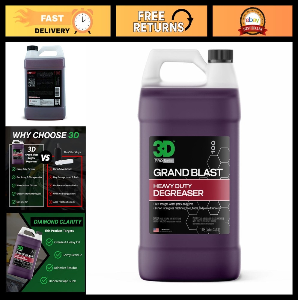Heavy Duty 3D Engine Degreaser - Biodegradable Cleaner for Wheels, Exhausts & Mo