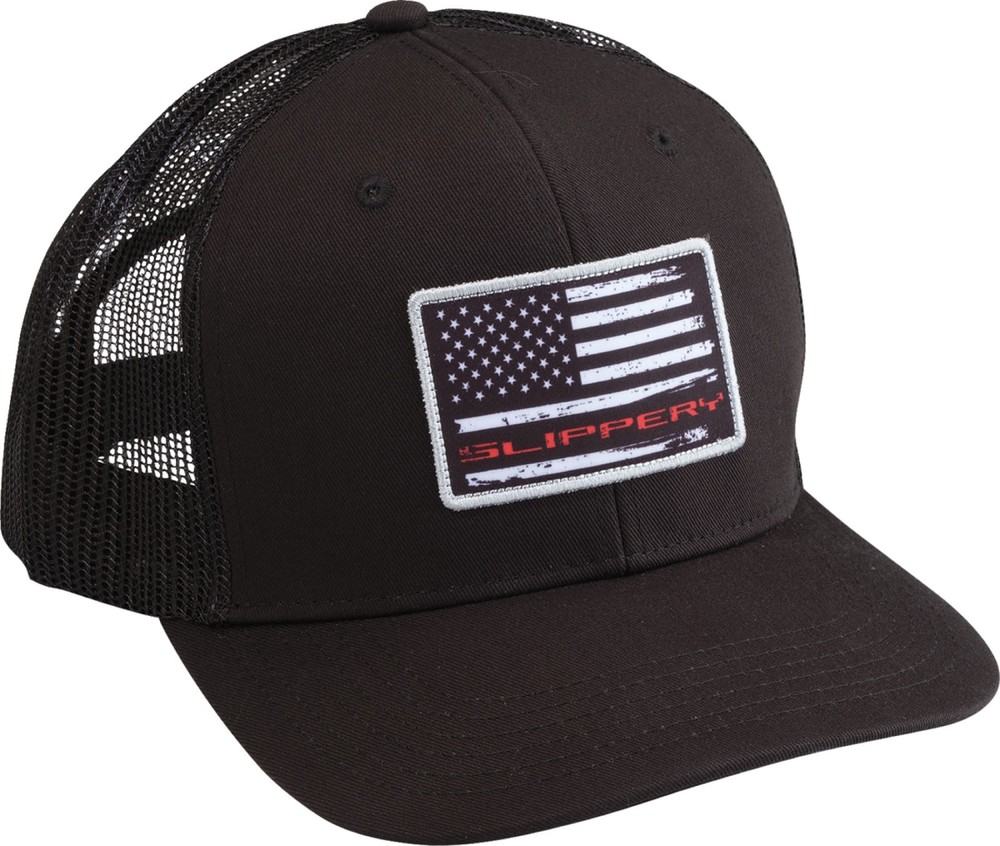 Slippery Flag Snapback Hat Black