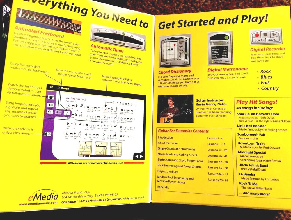 eMedia Guitar For Dummies Interactive Educational Software For All Ages