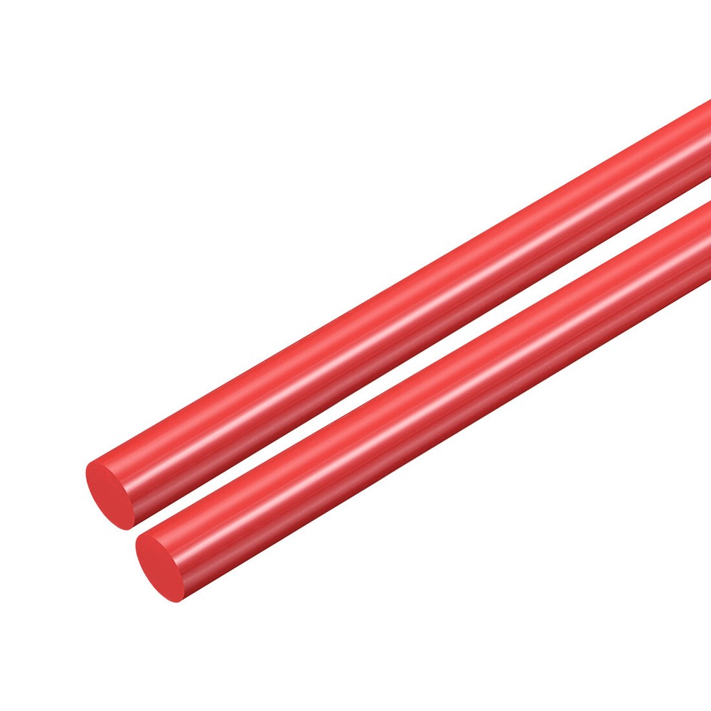 Plastic Round Rod,6mm Dia 50cm Red Engineering Plastic Round Bar 2pcs