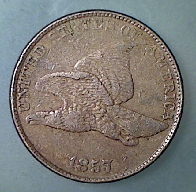 1857 Flying Eagle cent 1c , XF , better date