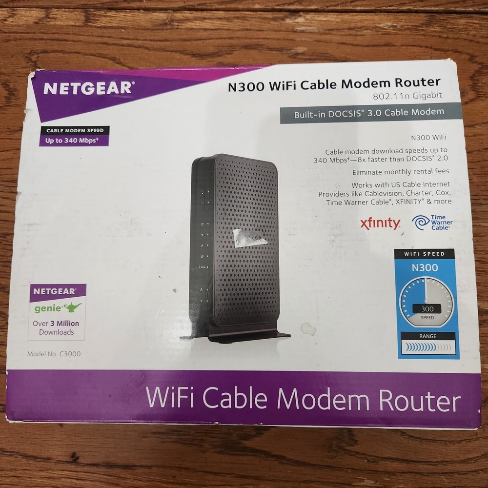 Netgear N300 WiFi cable Modem Router