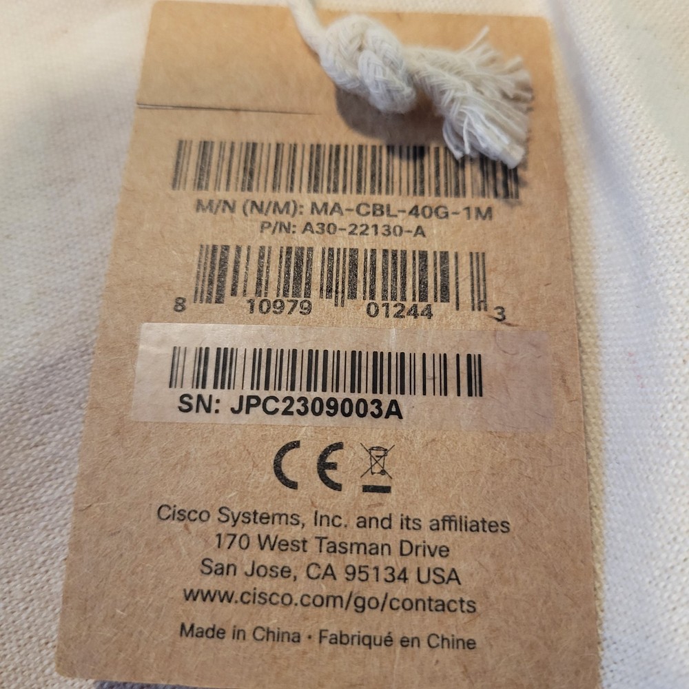 New Cisco Meraki Switch Stacking Cable 1M MA-CBL-40G-1M