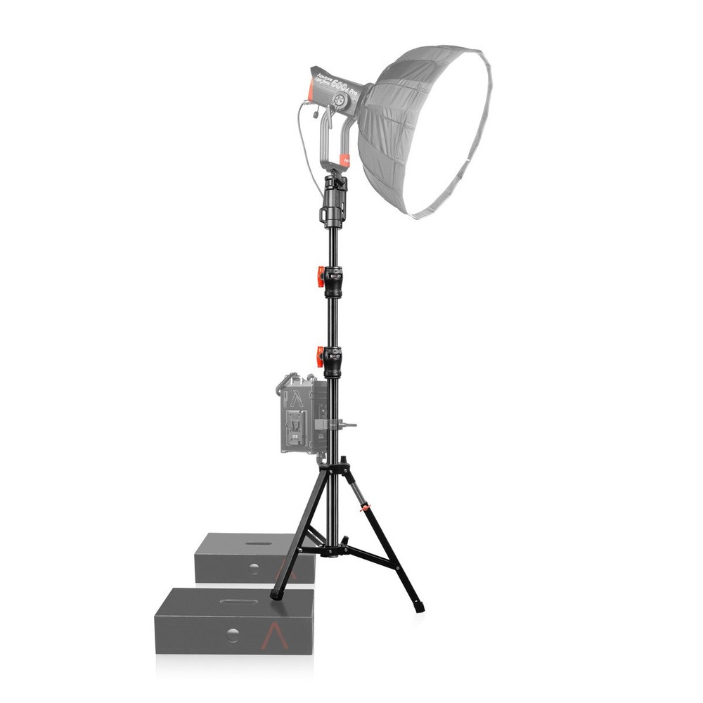 Shape 6.9' 3-Section Low Boy Double Riser Stand, Black/Chrome