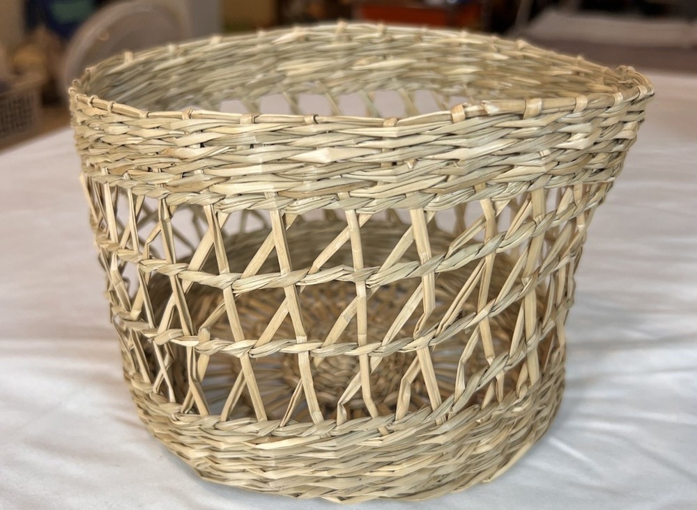 Boho Rattan Wicker Basket 6.5" Round 4.5" Tall