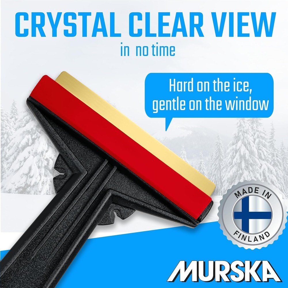 Murska Brass Blade Ice Scraper 2 Pack - Effortless & Scratch-Resistant Tool