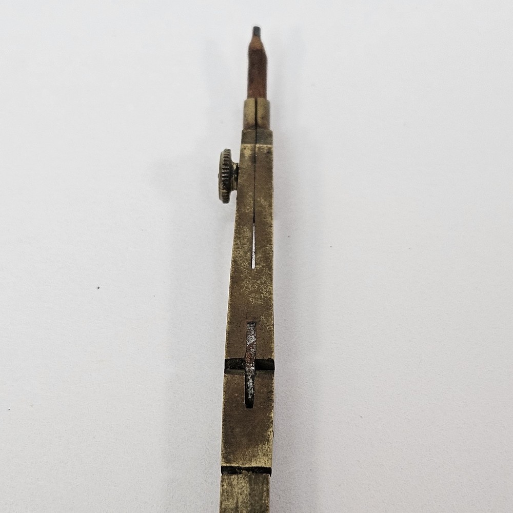 Vintage Brass Drawing Compass Divider Tool Engineering Drafting Antique
