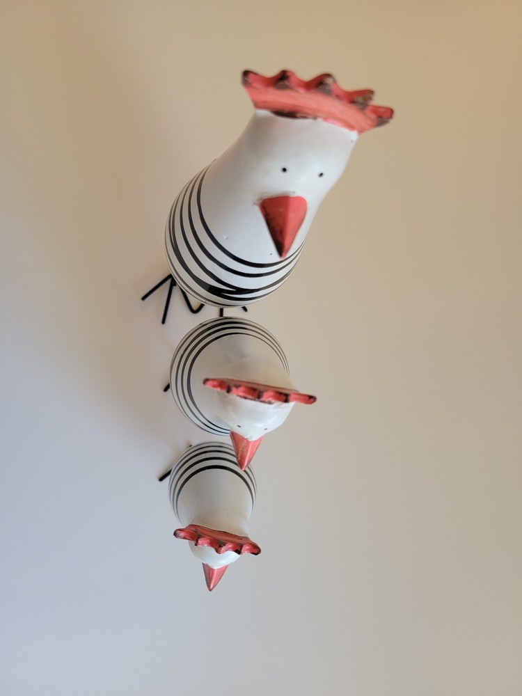 Set Of 3 Funky Chicken Figures