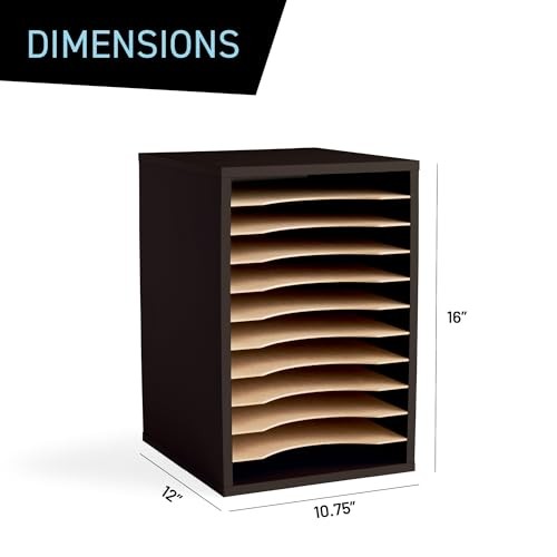 Products Vertical Desktop Sorter, 11 Compartment Black