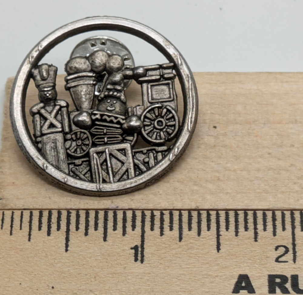 Hallmark 1998 Toy Train Nutcracker Silvertone Lapel Pin