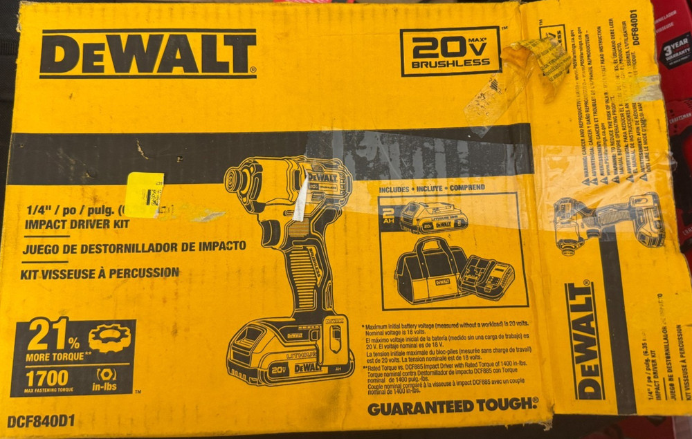 DEWALT 20-volt max 1/4-in Brushless Cordless Impact Driver