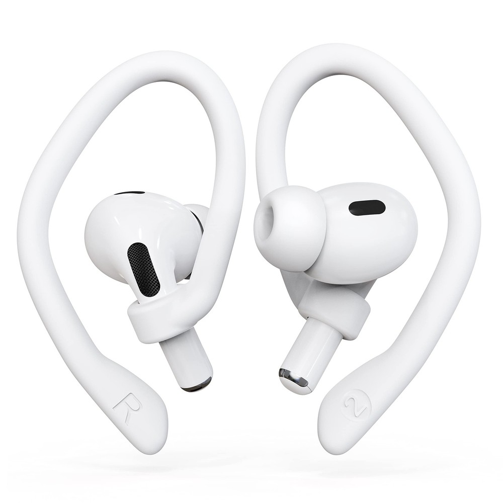 [2 Pairs] DamonLight Ear Hooks for AirPods Pro 2 & 1, 4 Medium, White