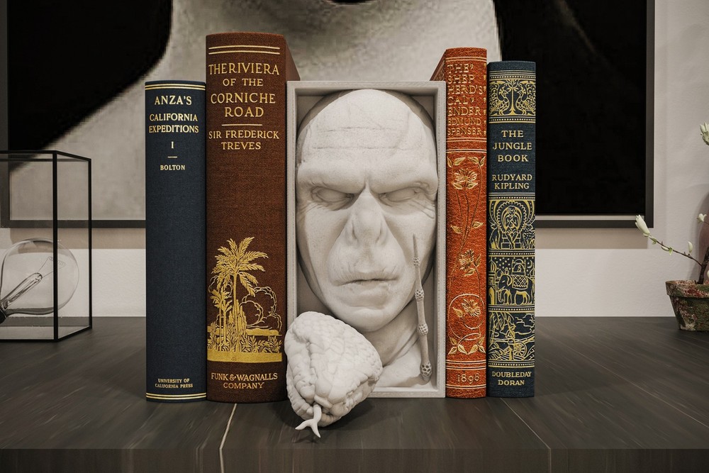 Voldemort Book Nook & Wall Mount - Dark Wizard Gothic Decor