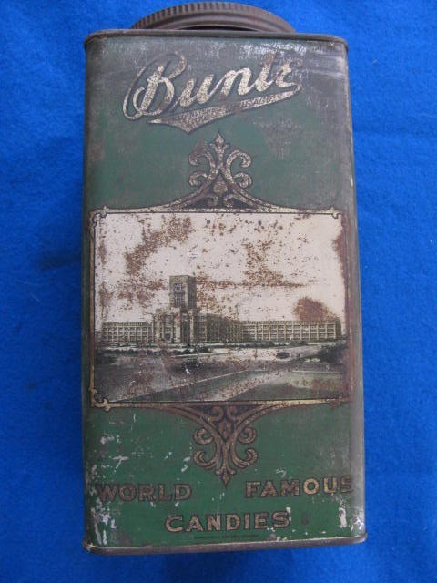Vintage 1920’s BUNTE BROS. Hard Candy 5# METAL CONTAINER, Empty