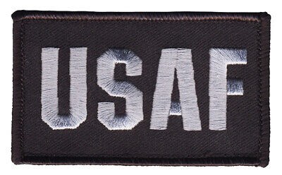 USAF - 2" x 3" Hook & Loop 2 Piece Black Patch