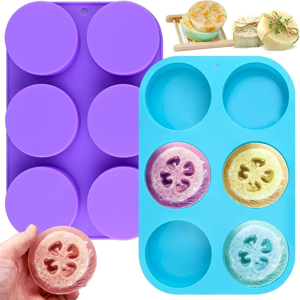 Durable Round Silicone Molds - 4oz Capacity for Bath Bombs & Steamer Soaps