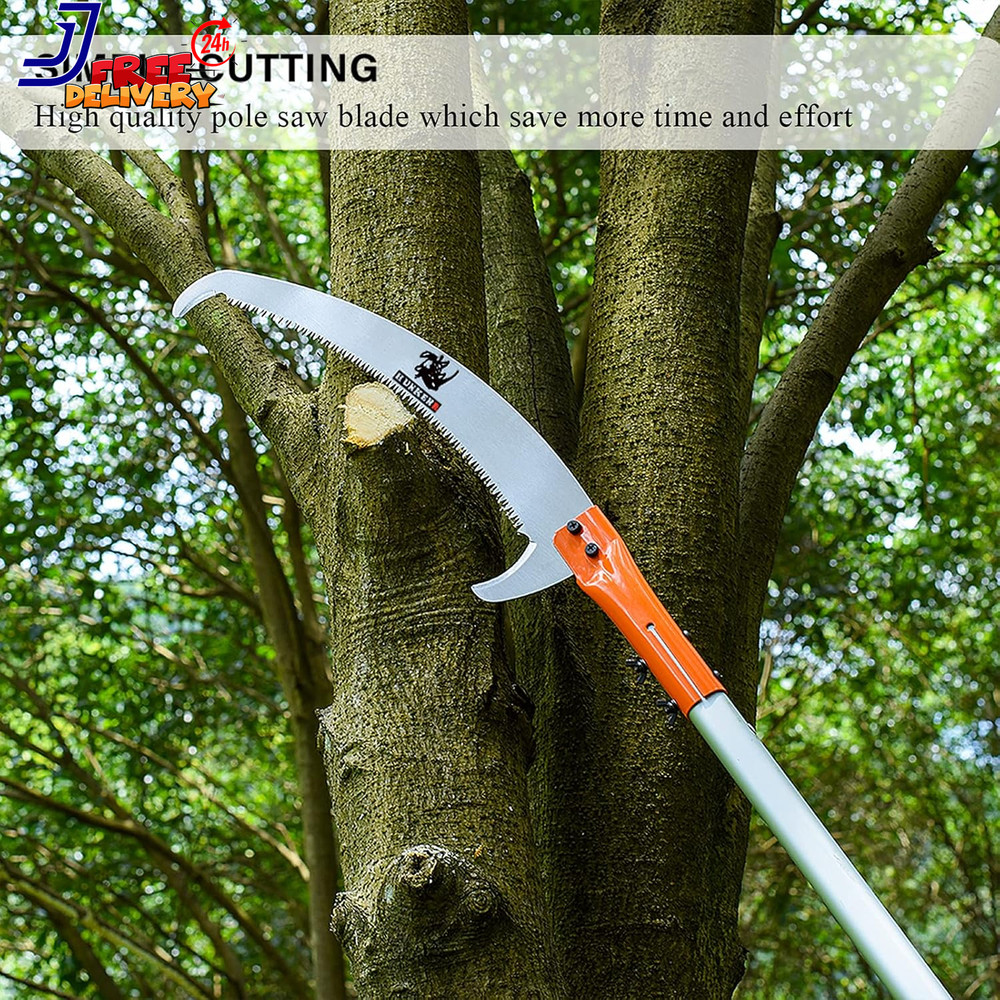 Tree Pruner Pole Saw Manual Extendable Long Tree Pruner Pole Pruning Saw 18Ft