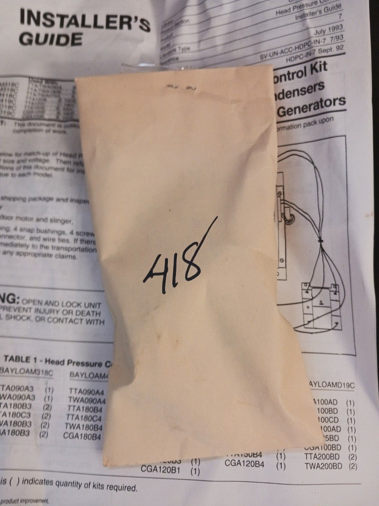 American Standard Trane BAYLOAM418CA Cooling Control Accessory with 1/2 HP Motor