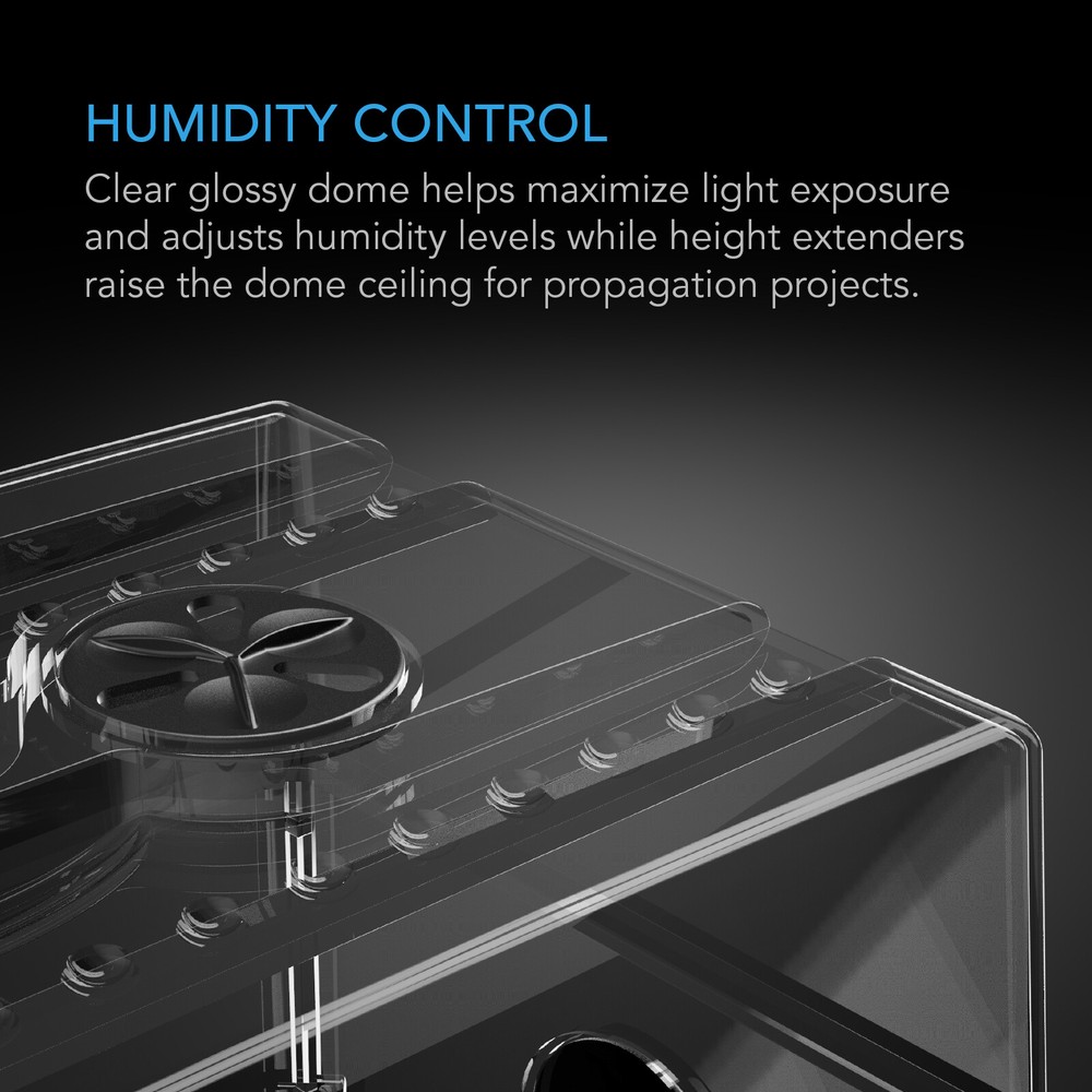 Humidity Dome Germination Kit with Height Extension, 5x8 Cell Seedling Tray