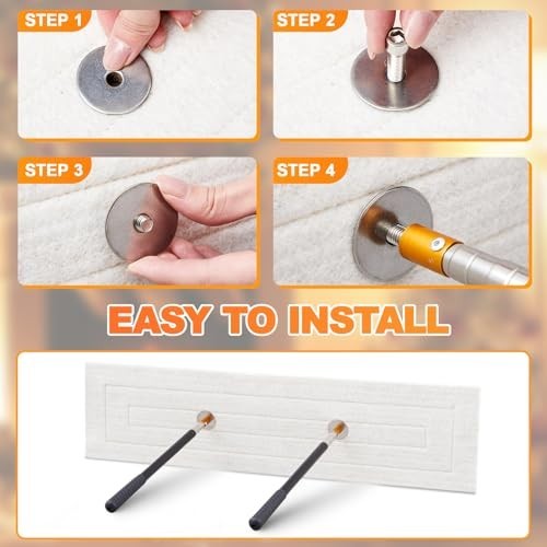 Wool Fireplace Draft Stopper with Adjustable Pole - Chimney Flue Seal Tool 24x8"